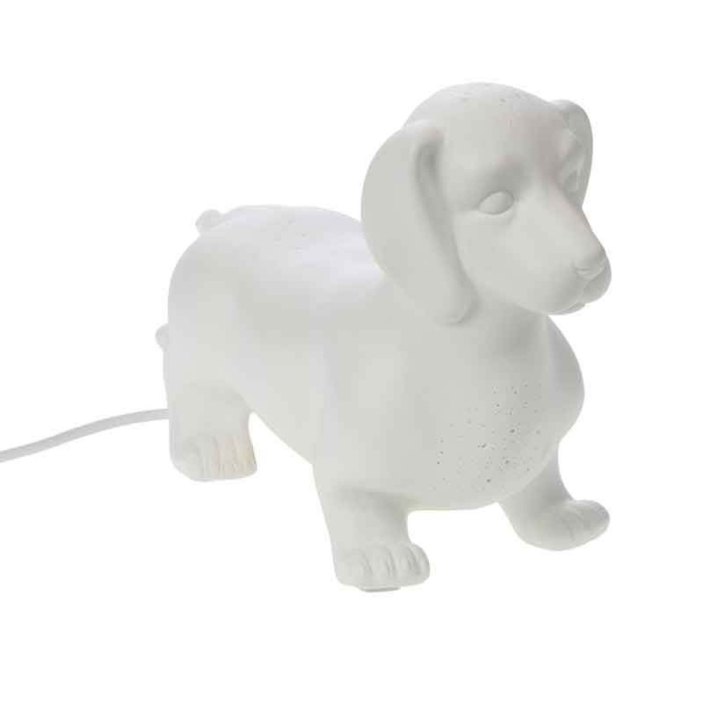 Lampe teckel en porcelaine 12x26x19cm