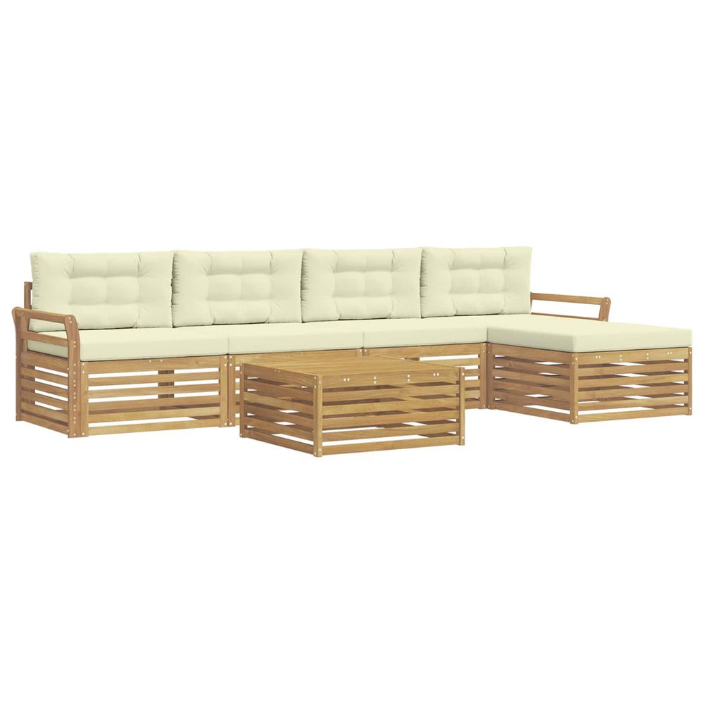 Ensemble de canapés d'extérieur 6 pc blanc et crème polyester