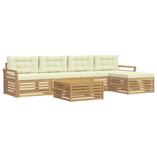 Ensemble de canapés d'extérieur 6 pc blanc et crème polyester