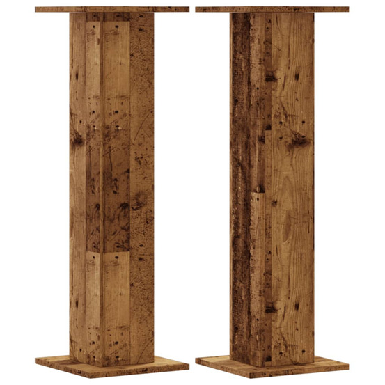 Supports pour plantes 2 pcs vieux bois bois d'ingénierie