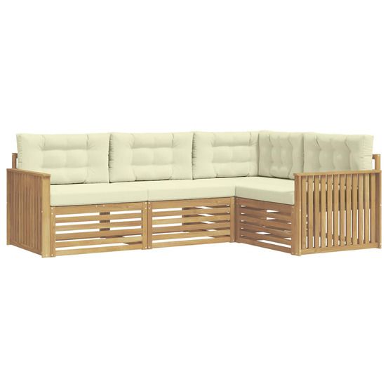 Ensemble de canapés d'extérieur 4 pc blanc et crème polyester