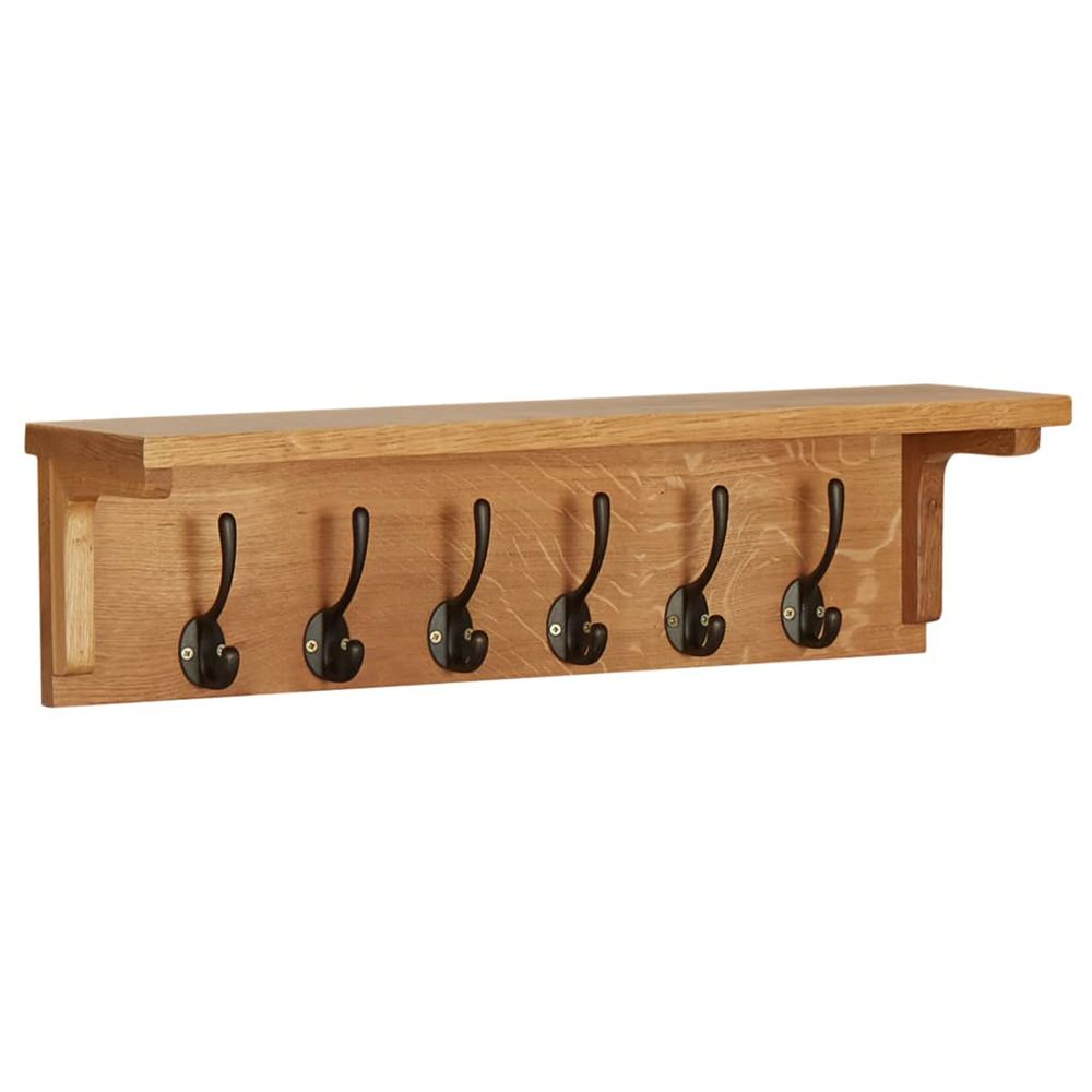 Porte-manteau 60x16x16 cm bois de chêne massif