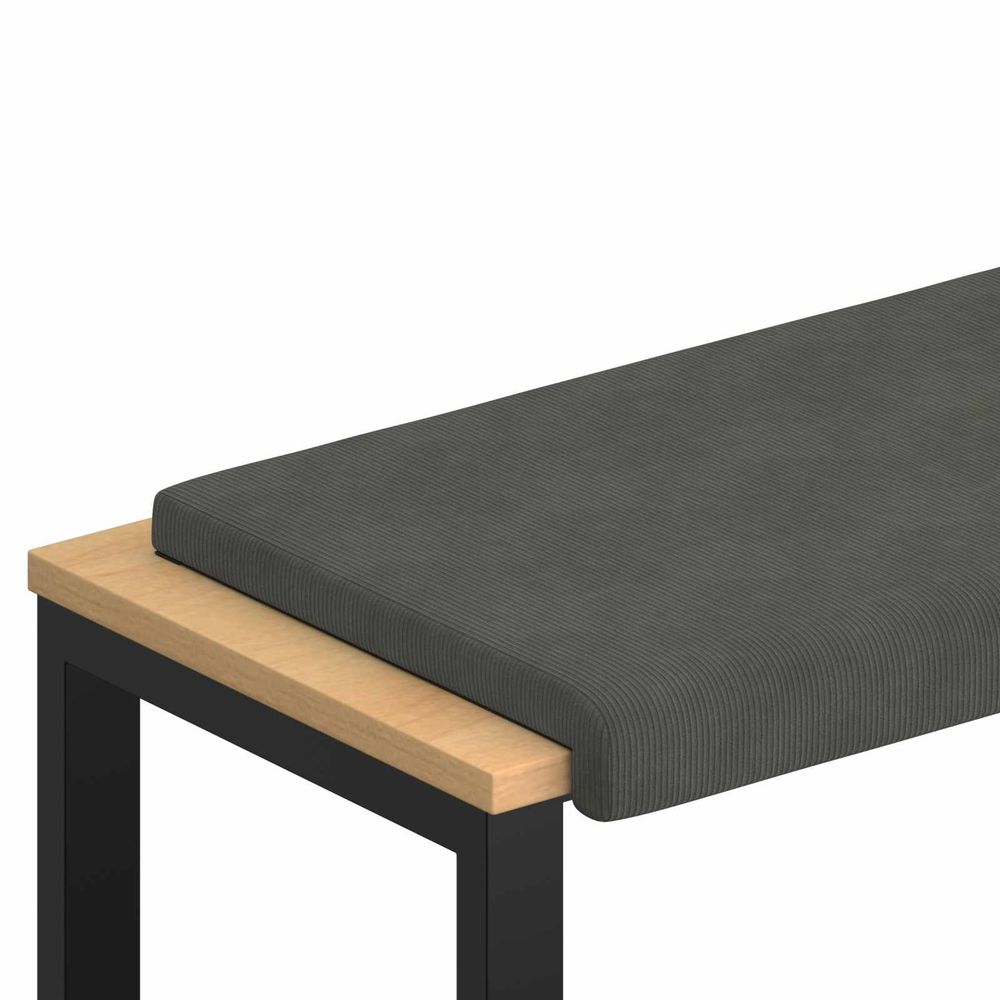 Coussin de banc velours côtelé gris foncé profondeur 35 cm