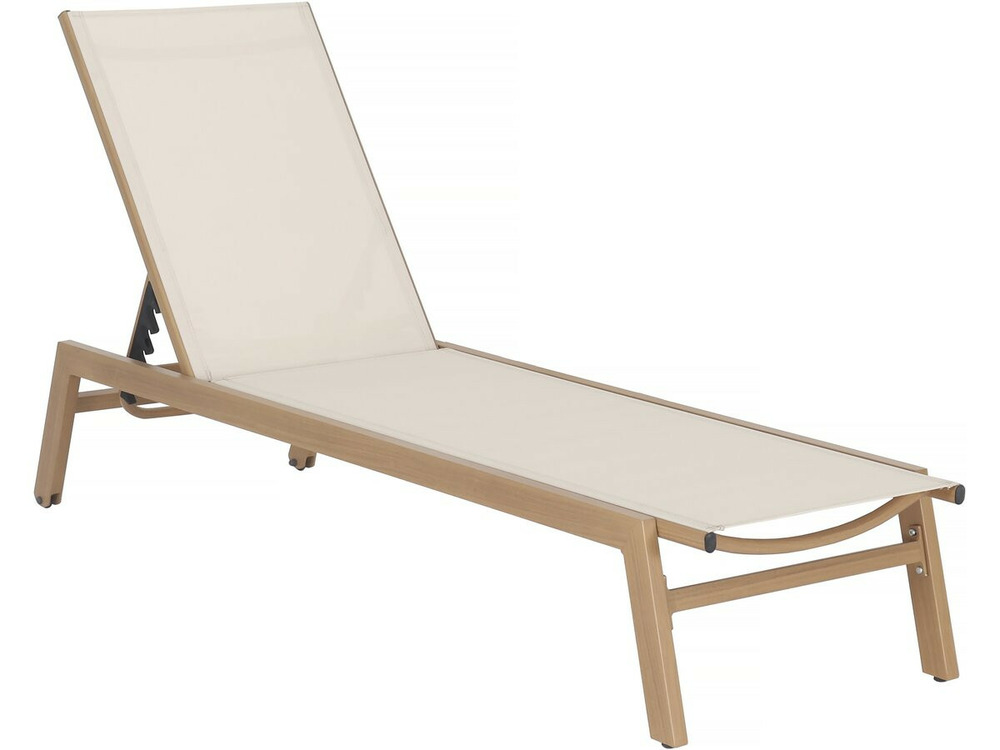 Bain de soleil en aluminium imitation bois 