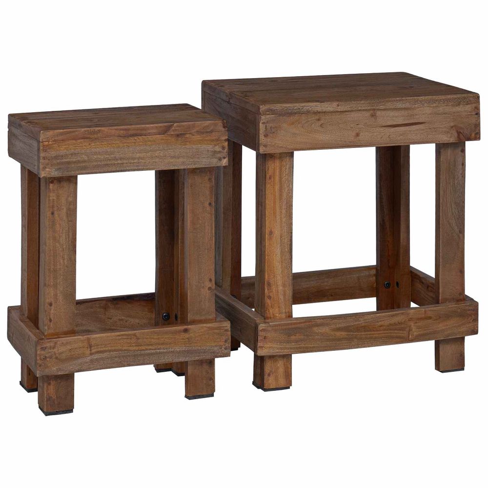 Support de plante 2 pc marron 70 x 11 x 27 cm bois d'acajou