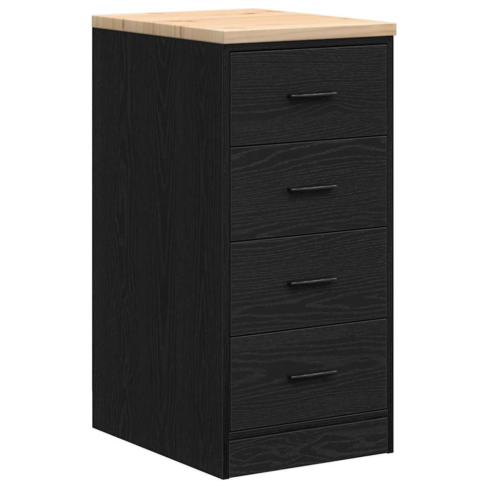 Armoire de rangement de garage noir 40x51x85 cm bois de pin