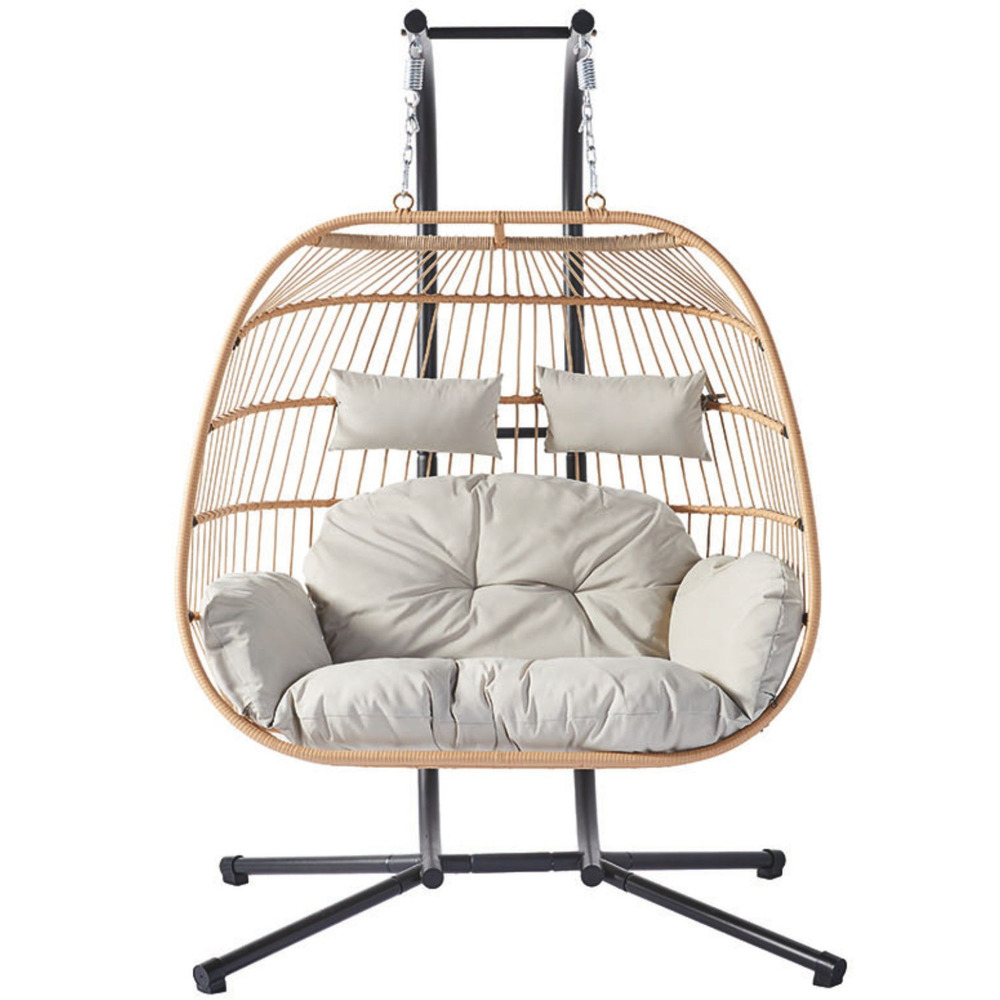 Fauteuil suspendu 2 places effet rotin faro