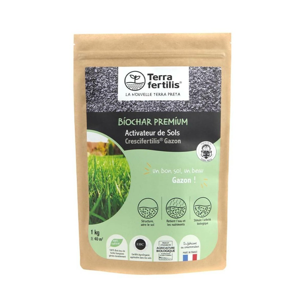 Fertilisant sols spécial gazon à base de biochar - sac de 1 kg ou de 2.5kgs - 1