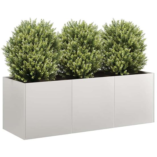 Grande jardinière acier inoxydable brossé pour terrasse design 120cm