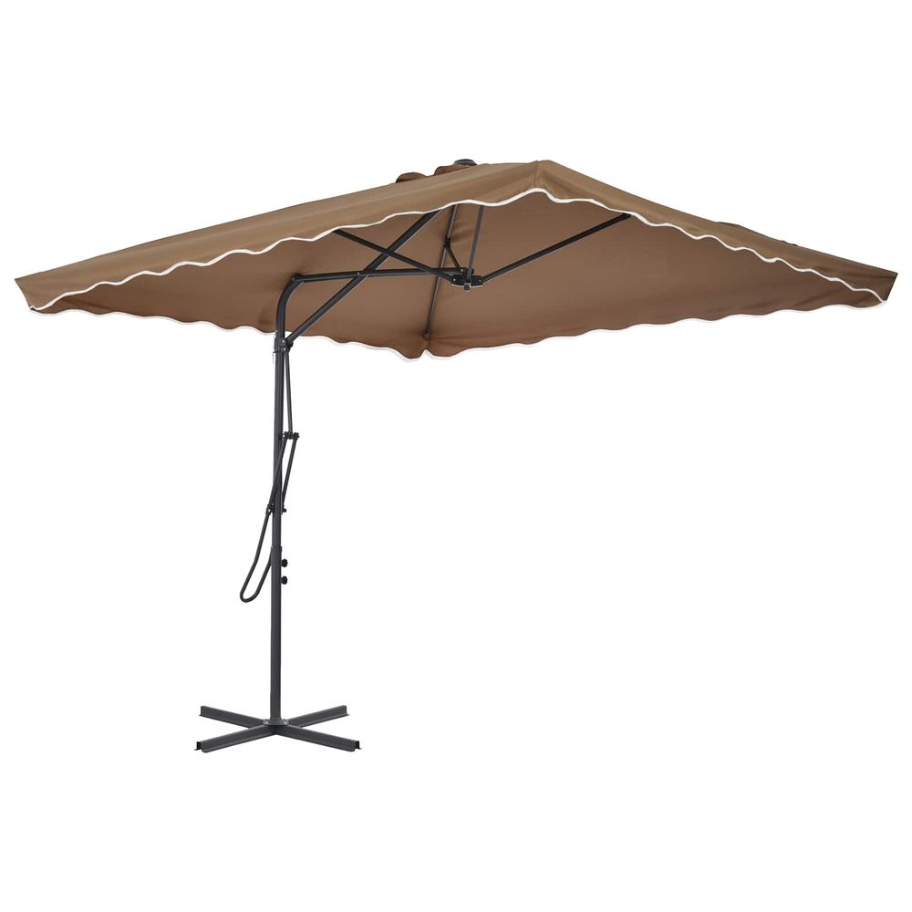 Parasol d'extérieur avec poteau en acier 250 x 250 cm taupe
