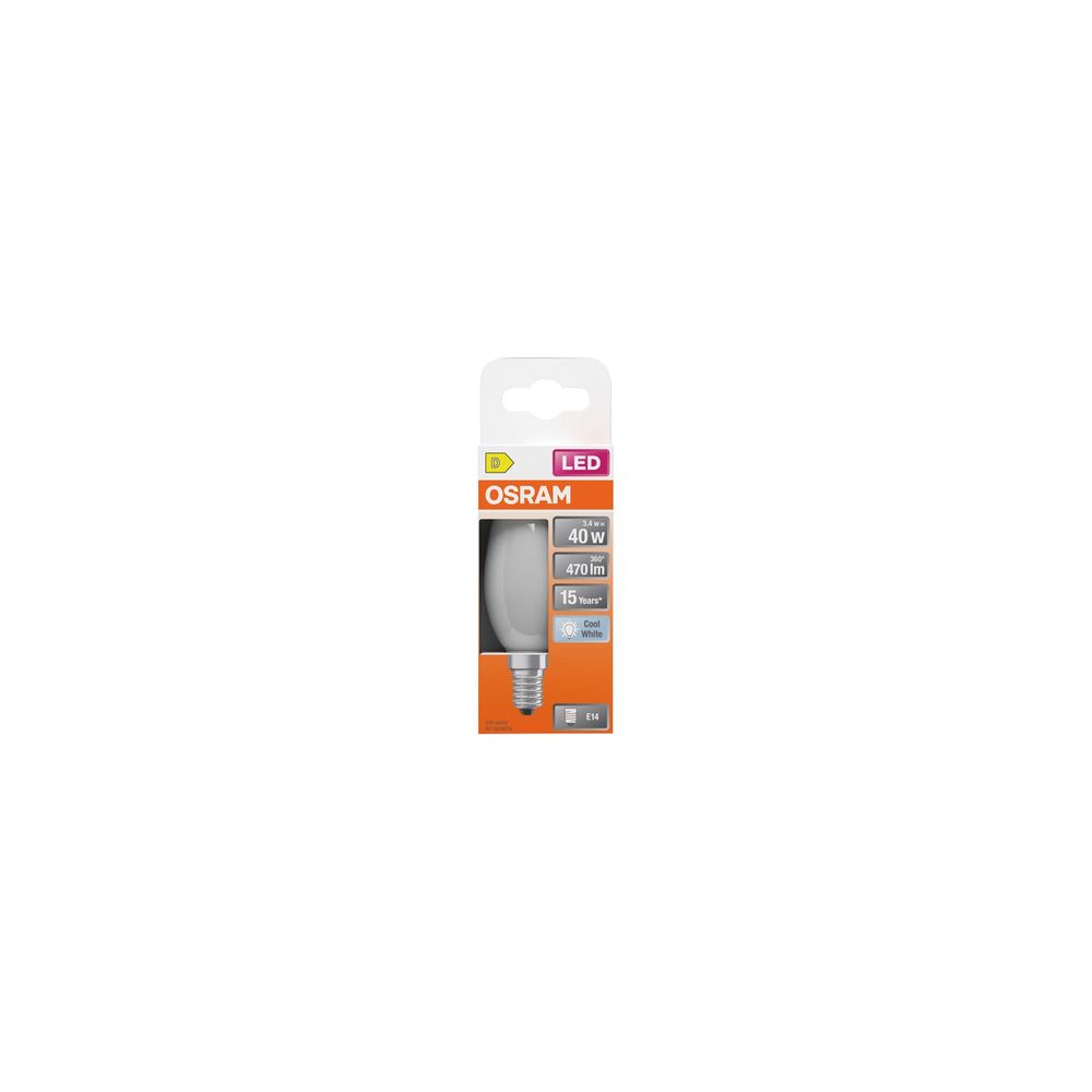 Ampoule led flamme e14 froide éclairage led froid 470lm, verre dépoli - ledvance gp