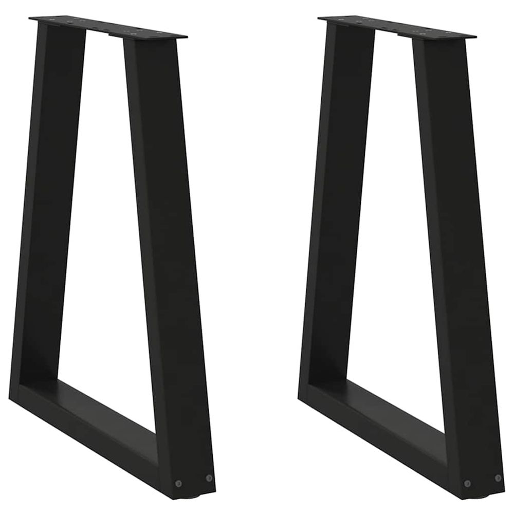 Pieds de table à manger en v 2 pièces noir 60 x (72-73,3) cm acier