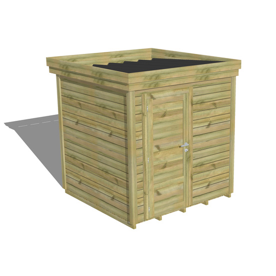 Abri de jardin bois pin traité autoclave 27mm - 2,14x2,14m / 5m2 - bac acier - plancher bois