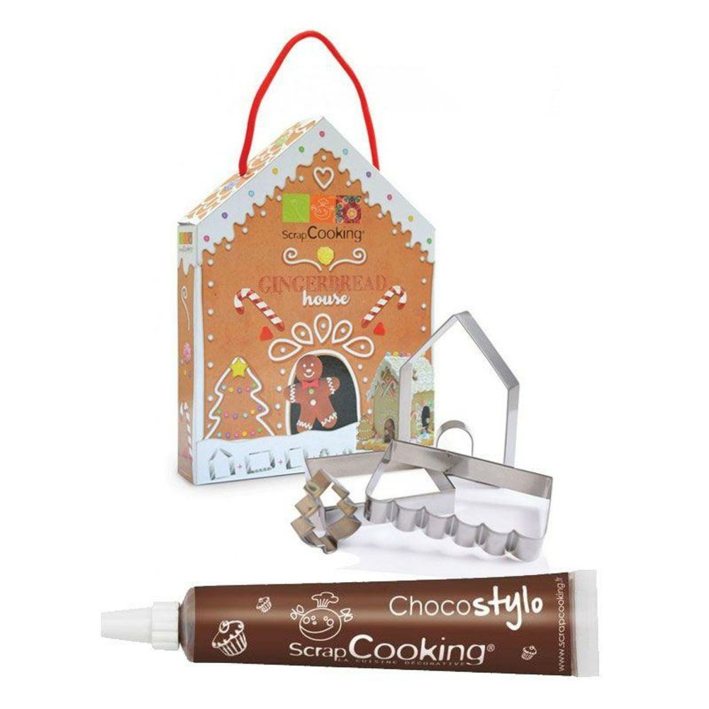 Coffret découpoirs maison en pain d'épices + 1 stylo chocolat