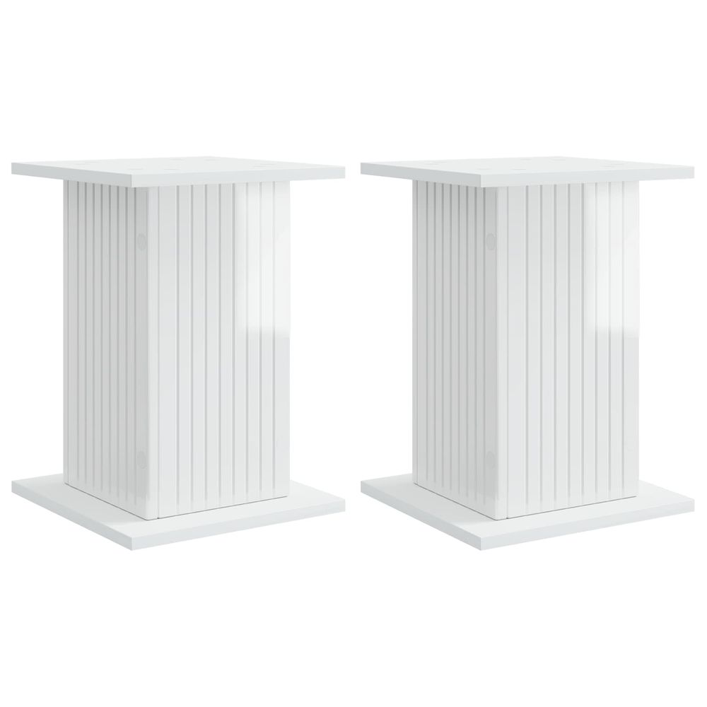 Support de plante 2 pc blanc brillant 30,5 x 30 x 43 cm