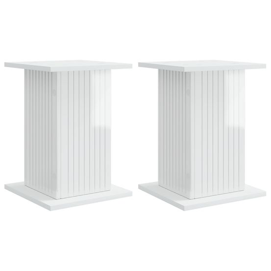 Support de plante 2 pc blanc brillant 30,5 x 30 x 43 cm