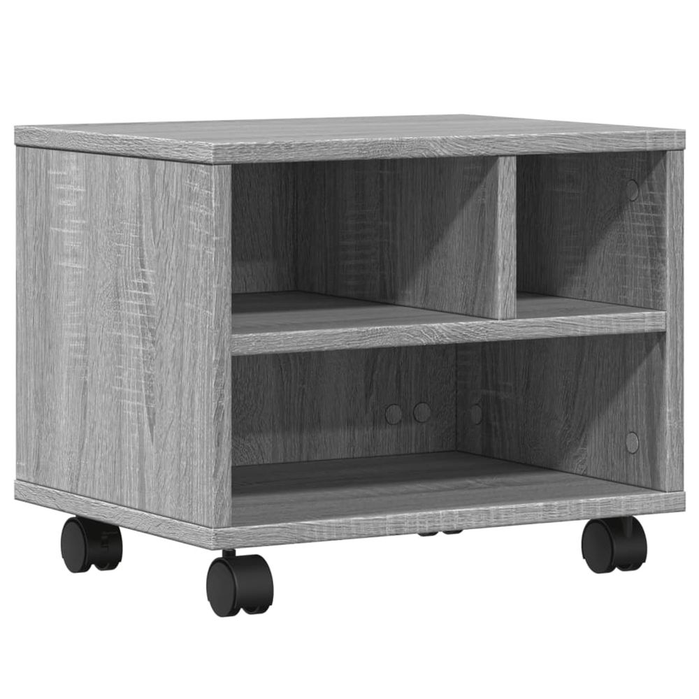 Support d'imprimante avec roulettes sonoma gris 41x32x34,5 cm