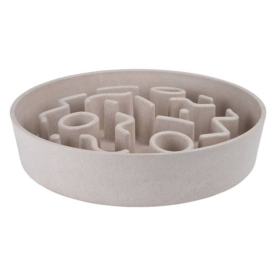 Mangeoire lente pour chiens bambou 28 cm merengue