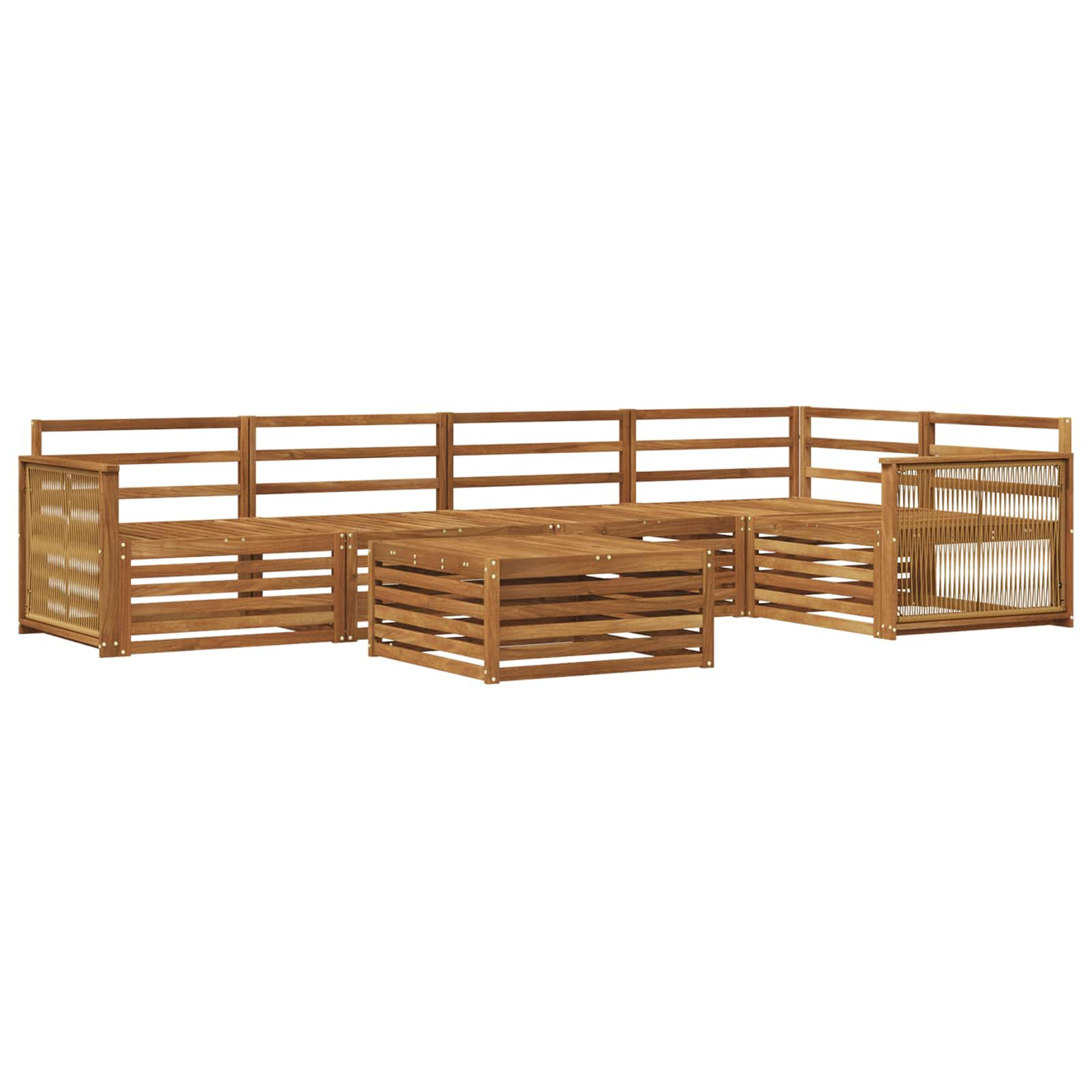Ensemble de canapés d'extérieur 6 pcs naturel