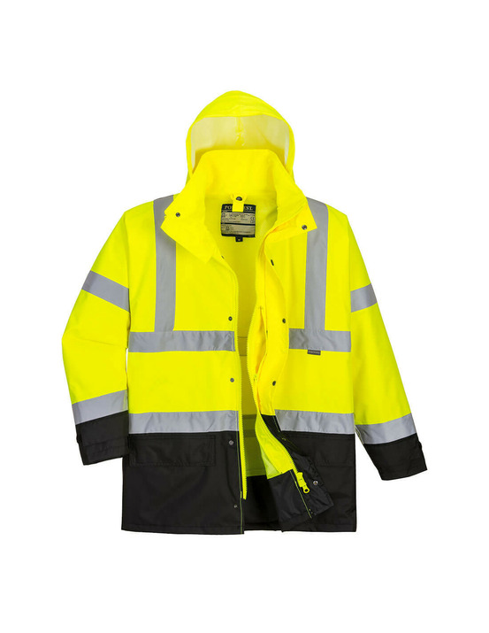 Parka bicolore executive 5-en-1 couleur : jaune/noir taille l - portwest