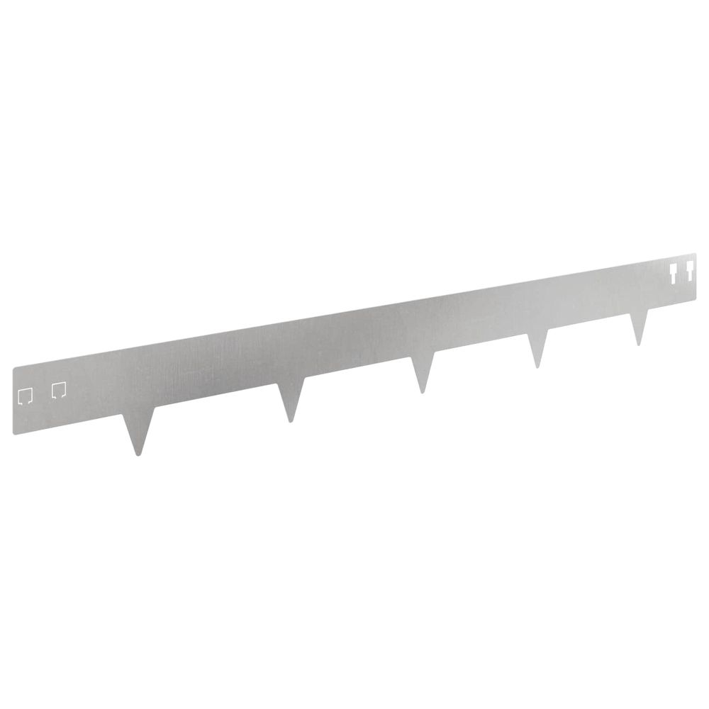 Bordure de pelouse 10 pc 100 x 12 cm stainless steel argenté