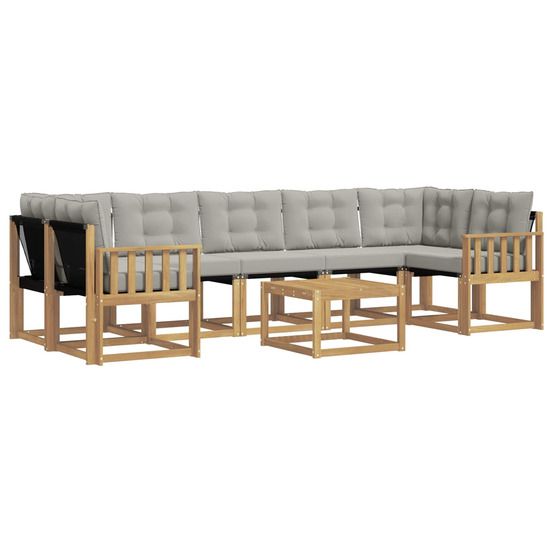 Ensemble de canapés d'extérieur 8 pc blanc et gris clair