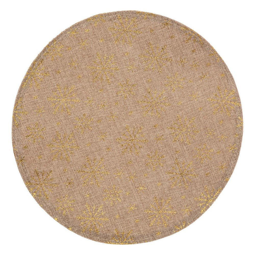 Set de table d.38cm effet jute flocon doré