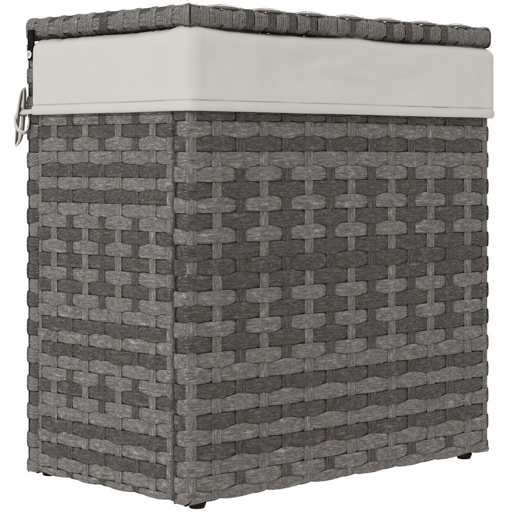 Malle de rangement jardin acier résine tressée doublure 57cm gris - comfortxl outdoor living