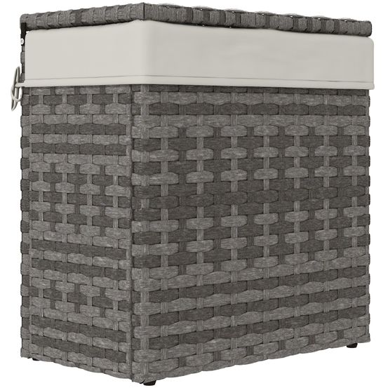 Malle de rangement jardin acier résine tressée doublure 57cm gris - comfortxl outdoor living