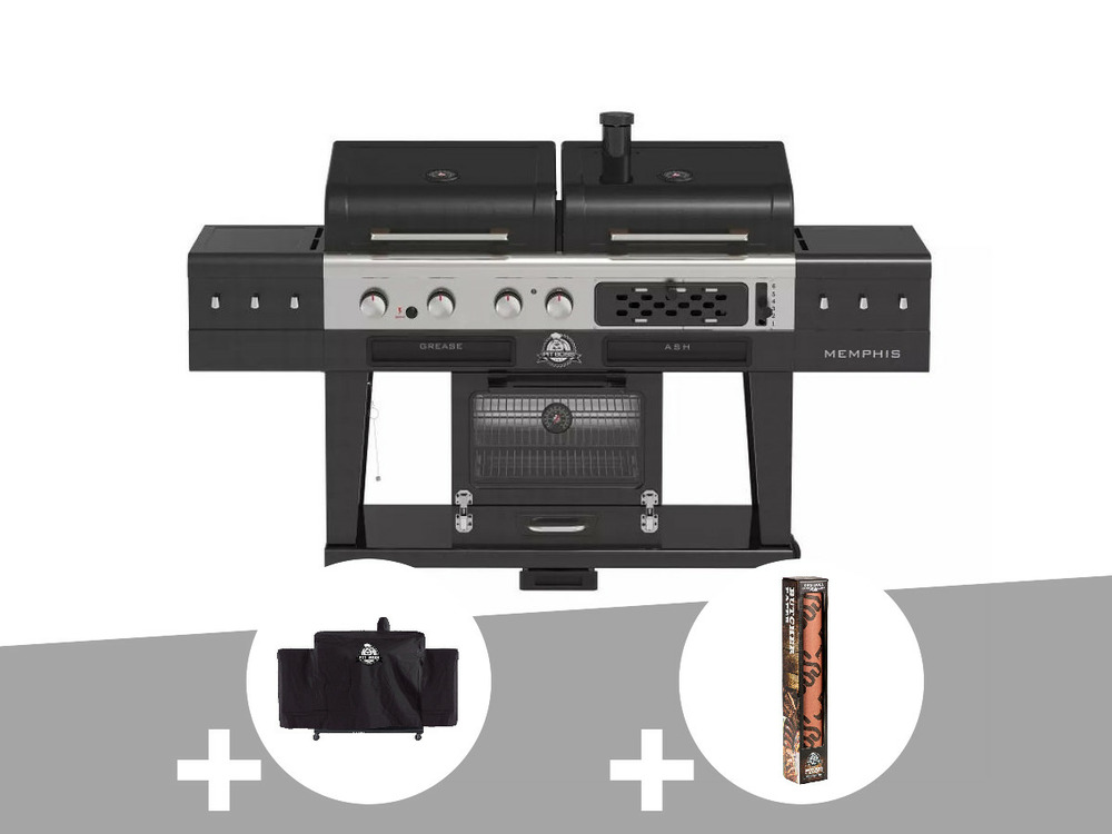 Barbecue hybride memphis ultimate version 2,0 + housse de protection + papier bo