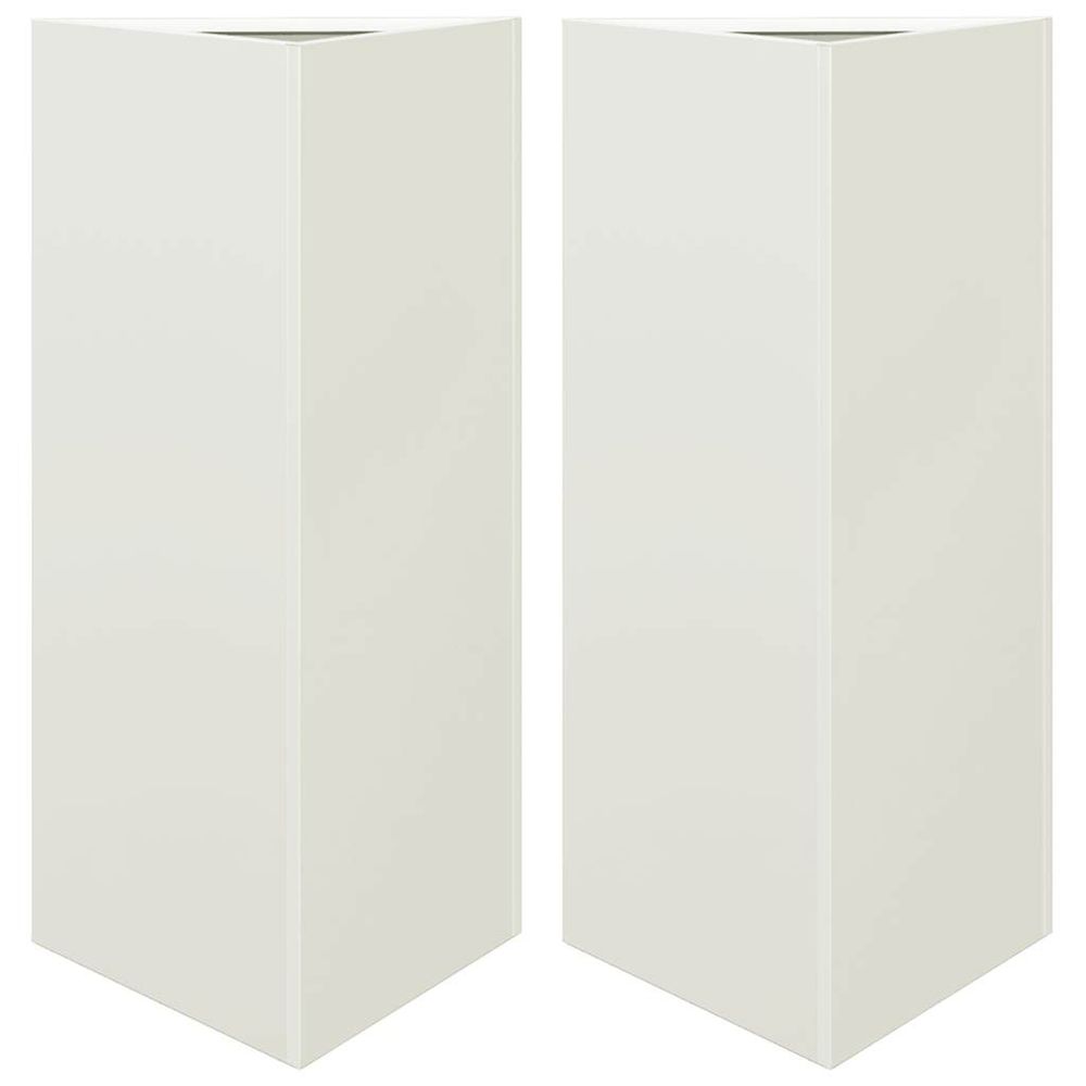 Jardinière d'extérieurs 2 pcs blanc triangulaire 40x34,5x75 cm acier