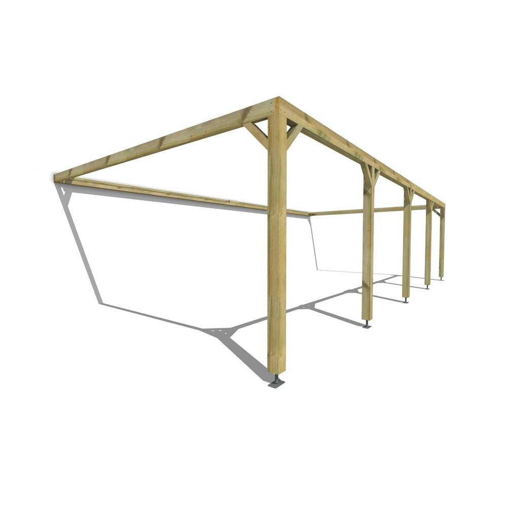 Pergola bois • 10m x 5m • adossée • cadre simple • livraison comprise