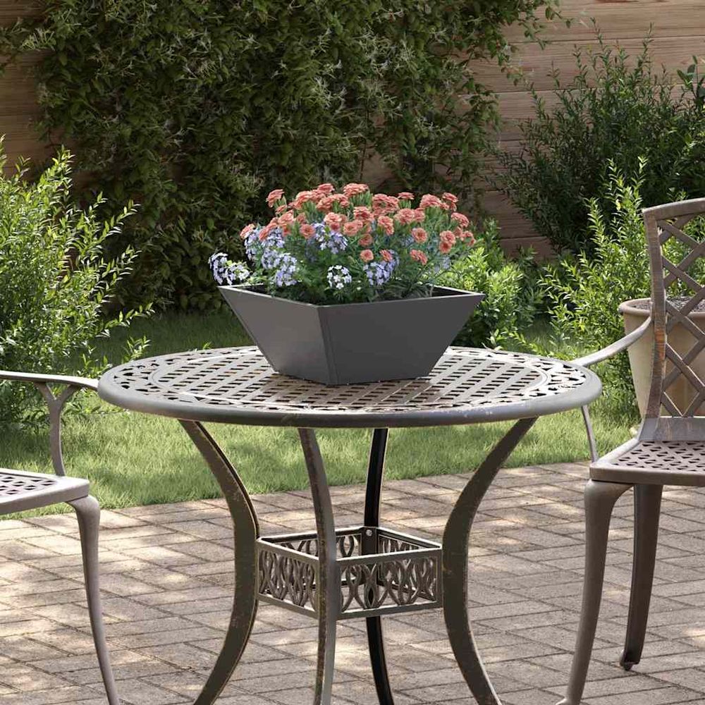 Jardinière bol en acier design pour jardin et terrasse noir 35 cm