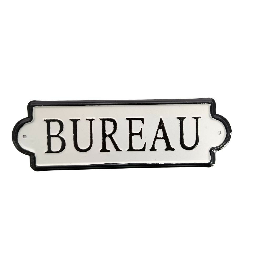 Plaque de porte alu a fixer marron/ blanc 