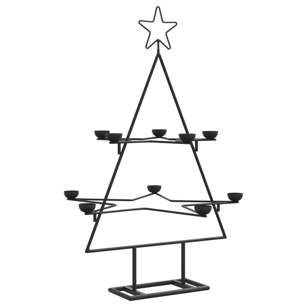Arbre de noël en métal pour décoration noir 75 cm