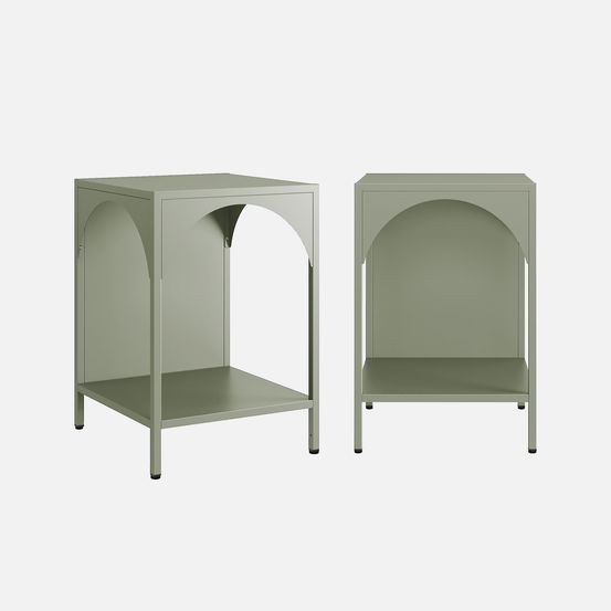 Table de chevet, table d'appoint industrielle métal (lot de 2)