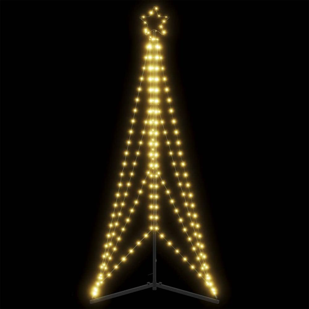 Sapin de noël lumineux en métal avec 363 led pour jardin blanc chaud 182 cm