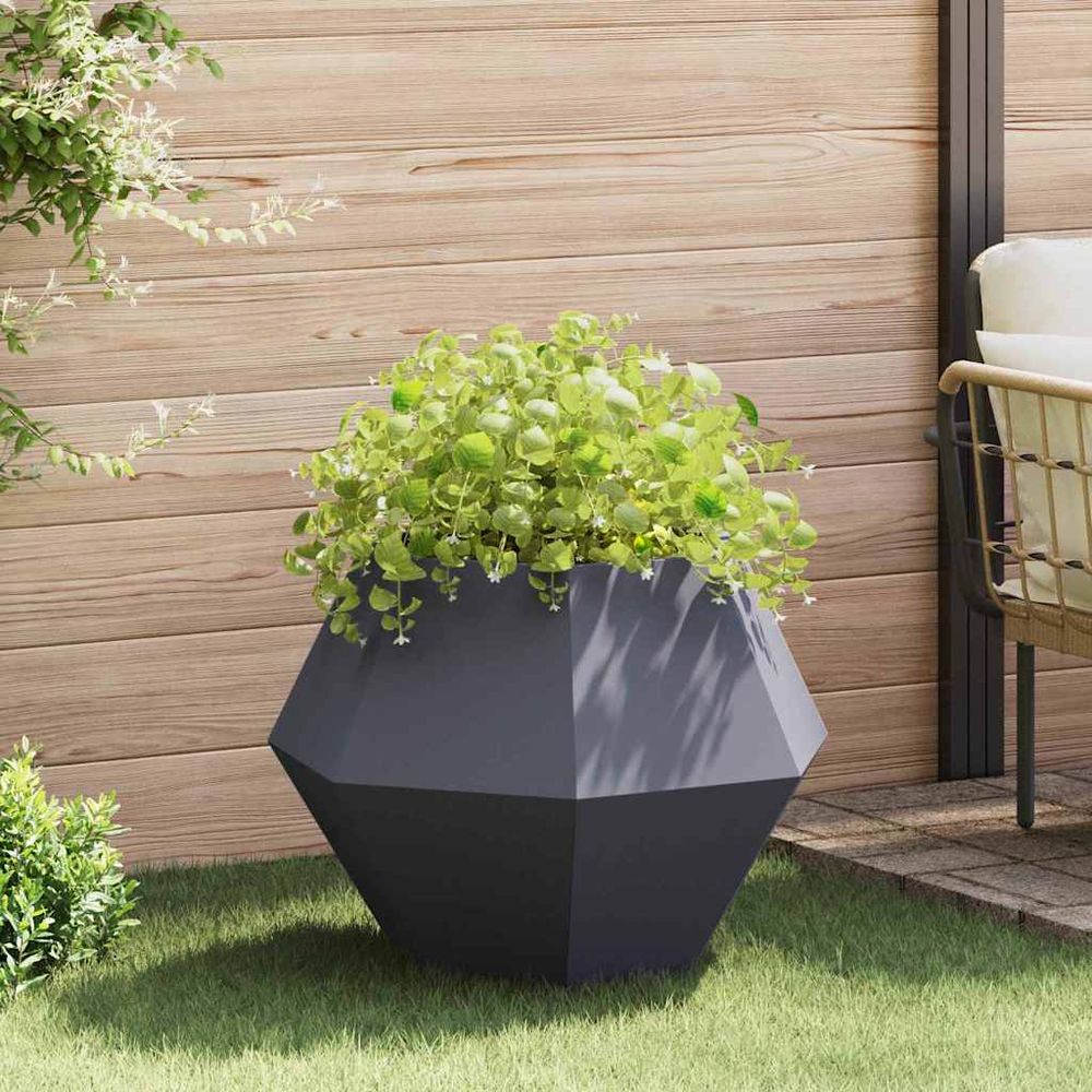 Potager surélevé carré acier jardin 75x75x60 cm anthracite