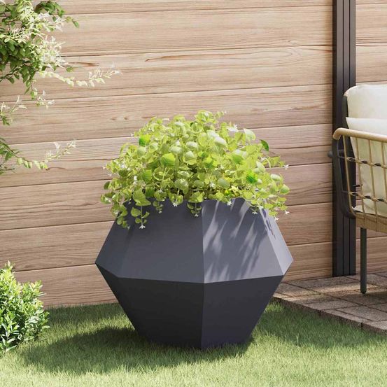 Potager surélevé carré acier jardin 75x75x60 cm anthracite