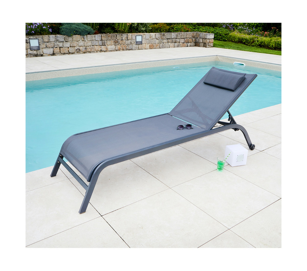 Transat de jardin en acier - gris anthracite - gozo