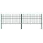 Panneau de clôture avec poteaux fer 3,4 x 0,8 m vert