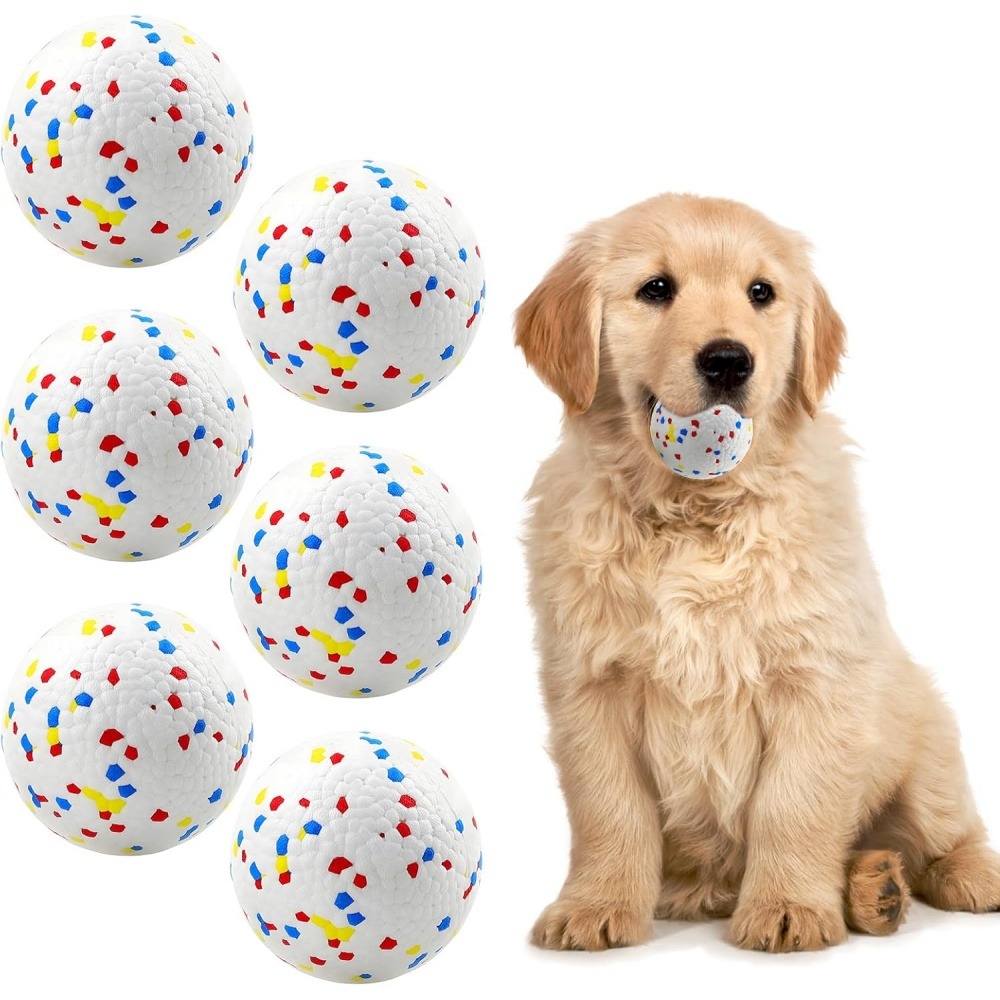 Lot de 6 balles jouets pour chien 6.3cm-jouets interactifs à haute élasticité