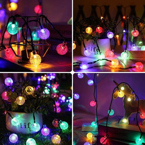 Boules lumineuses extérieures - multicolore - 9m50