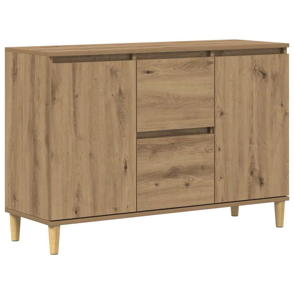 Buffet chêne artisanal 102x35x70 cm bois d'ingénierie