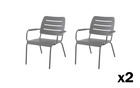 Lot de 2 fauteuils bas de jardin empilables kleo gris   mwh®
