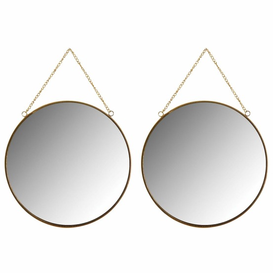 Miroir rond en métal laqué doré (lot de 2)