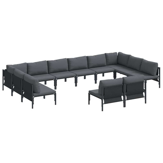 Ensemble de canapé de jardin anthracite acier