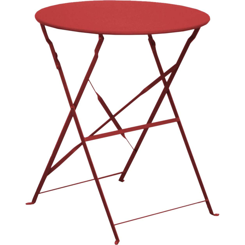 Table ronde en acier 60 cm cuba rouge