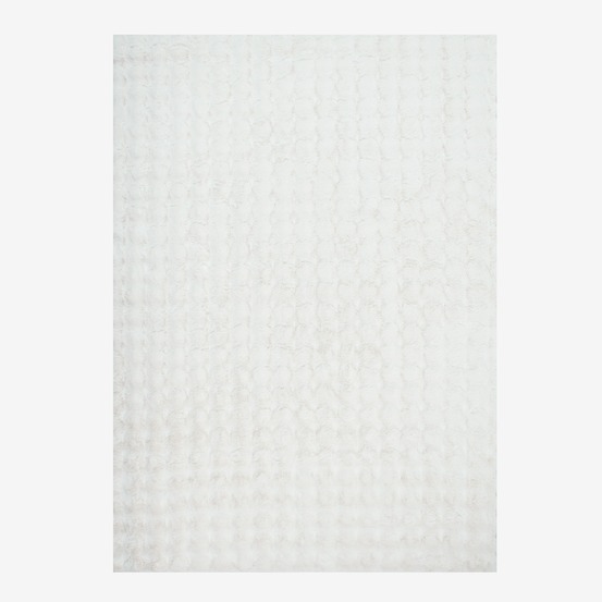 Tapis d'intérieur bubble 100% polyester blanc bumpy, différentes tailles effet fausse fourrure