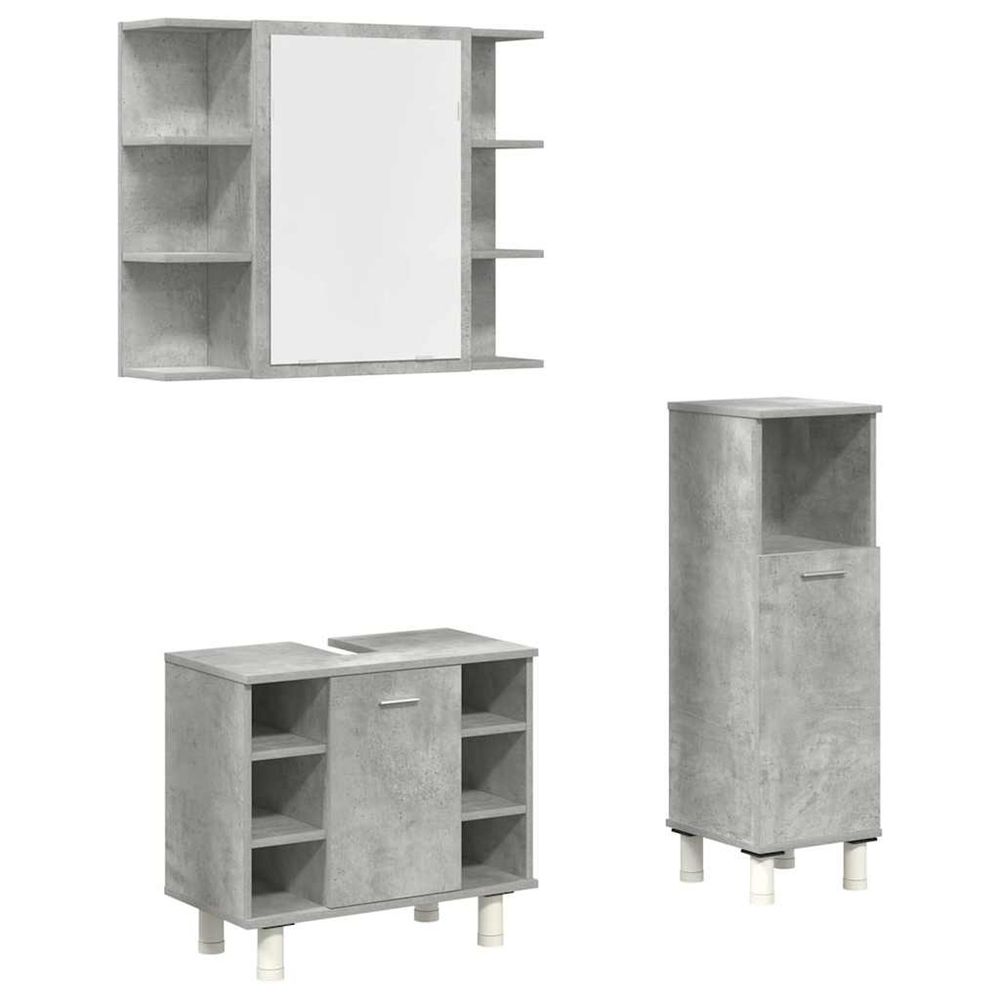 Ensemble de meubles de salle de bain 3 pcs gris béton